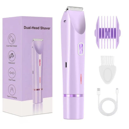 Electric Razors for Women 2 in 1 Electric Shaver for Pubic Hair Trimmer IPX7 Waterproof Wet&Dry Use Bikini Shaver for Body