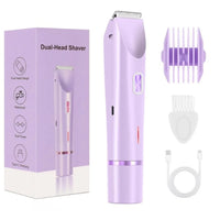 Electric Razors for Women 2 in 1 Electric Shaver for Pubic Hair Trimmer IPX7 Waterproof Wet&Dry Use Bikini Shaver for Body