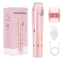 Electric Razors for Women 2 in 1 Electric Shaver for Pubic Hair Trimmer IPX7 Waterproof Wet&Dry Use Bikini Shaver for Body