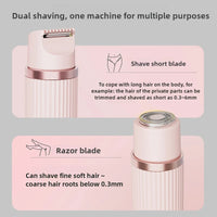 Electric Shaver for Women Waterproof Wet & Dry Hair Razors 2 in 1 Double Head Dual Bikini Hair Trimmer Detachable Head Shaver