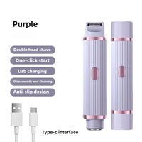 Electric Shaver for Women Waterproof Wet & Dry Hair Razors 2 in 1 Double Head Dual Bikini Hair Trimmer Detachable Head Shaver
